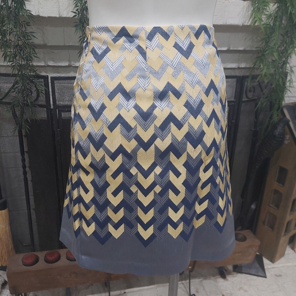 Max Sudio Chambray Jacquard Pencil Modern Career Skirt  Women's Size 8 - Picture 4 of 7